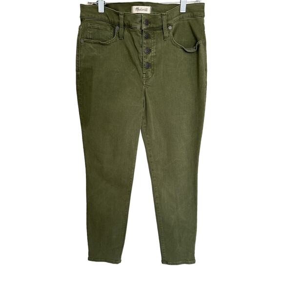 Madewell Denim - Madewell 9" High Riser Skinny Skinny Crop Jeans Olive 29
